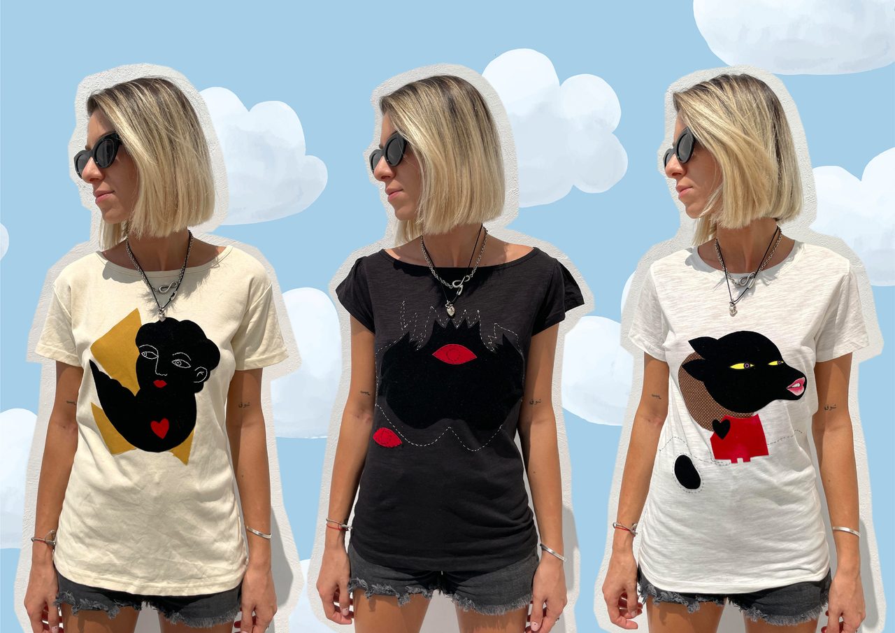 Hand Made T-shirt Design - Fabric Collage - 2022