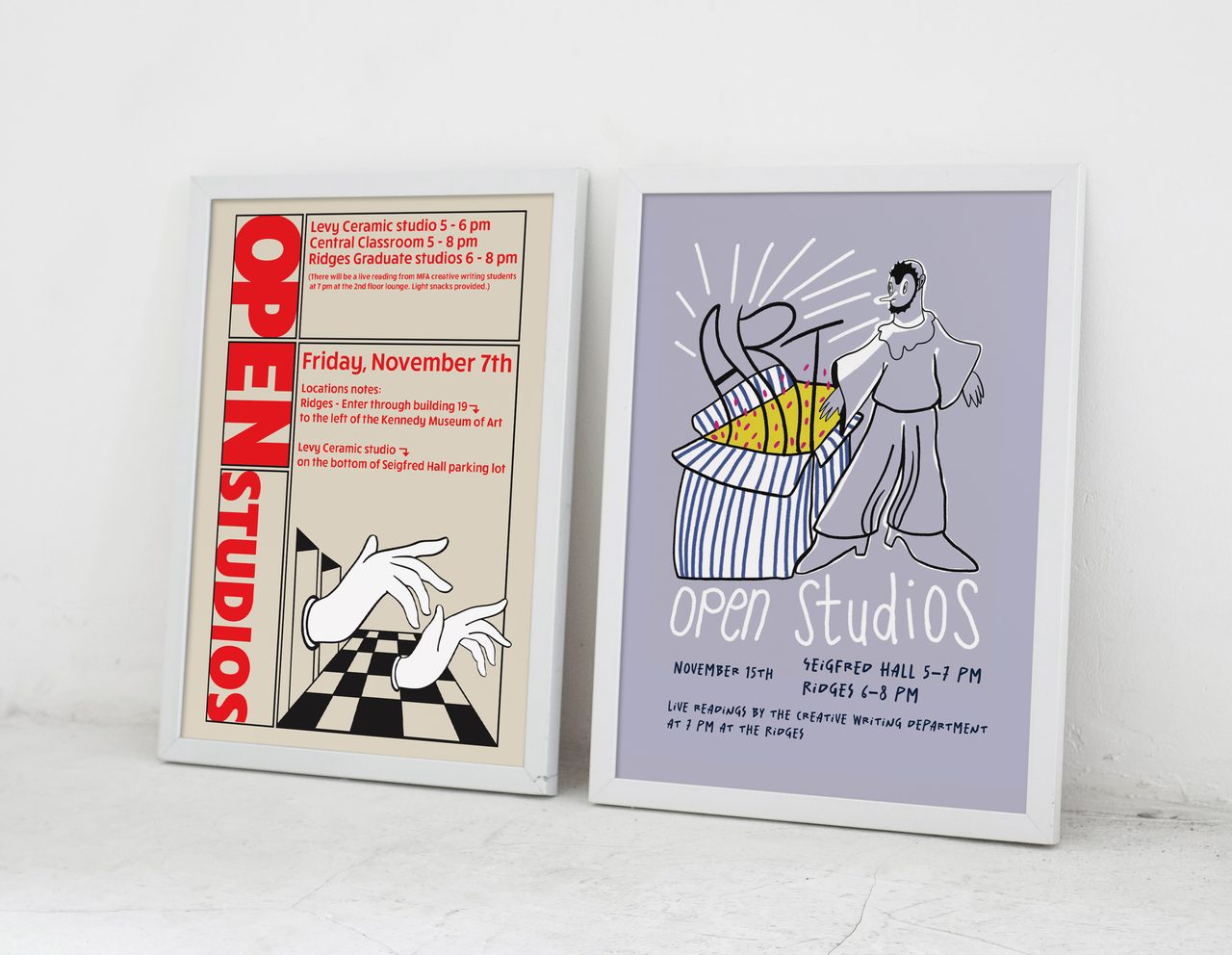 Poster Design for OU Art+Design Department's Gallery Exhibitions Digital Print 11"x17" - 2025
