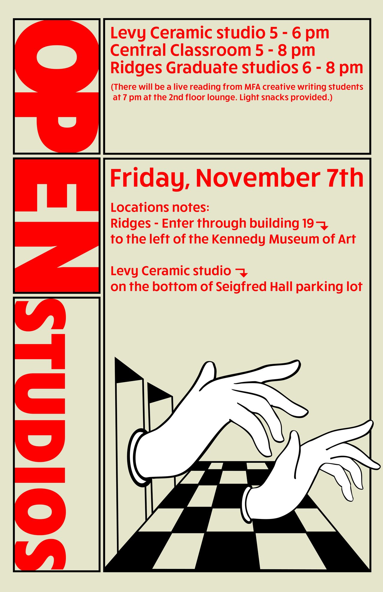Poster Design for OU Art+Design Department's Gallery Exhibitions - 2025